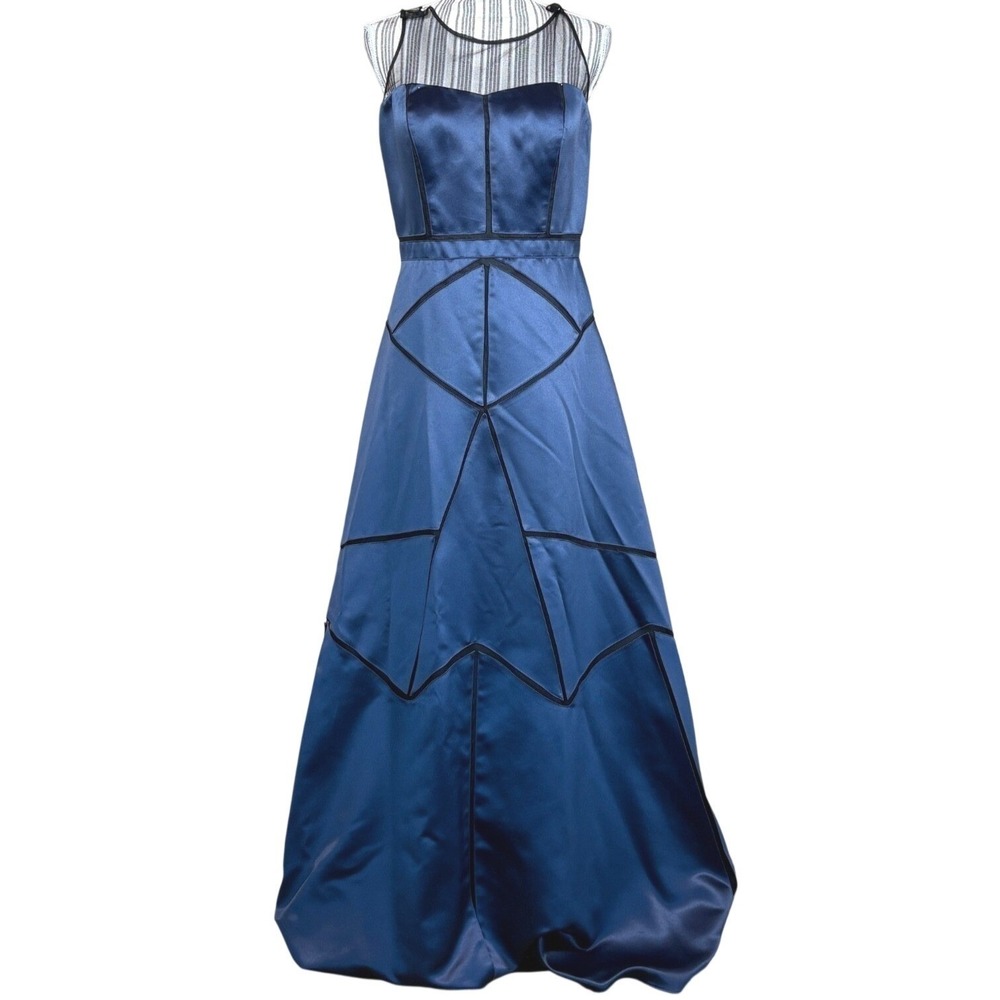 Aidan Mattox Womens A-Line Formal Maxi Dress Evening Gown Sz 12 Goth Grunge Prom